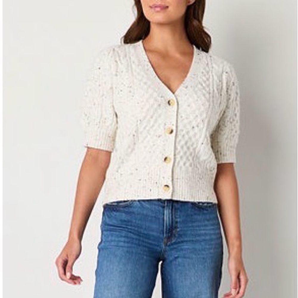 a.n.a Cream Button-Up Cardigan